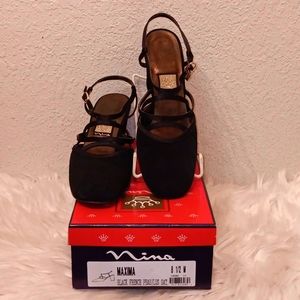NINA BLACK DRESS SHOES SZ 8 1/2M